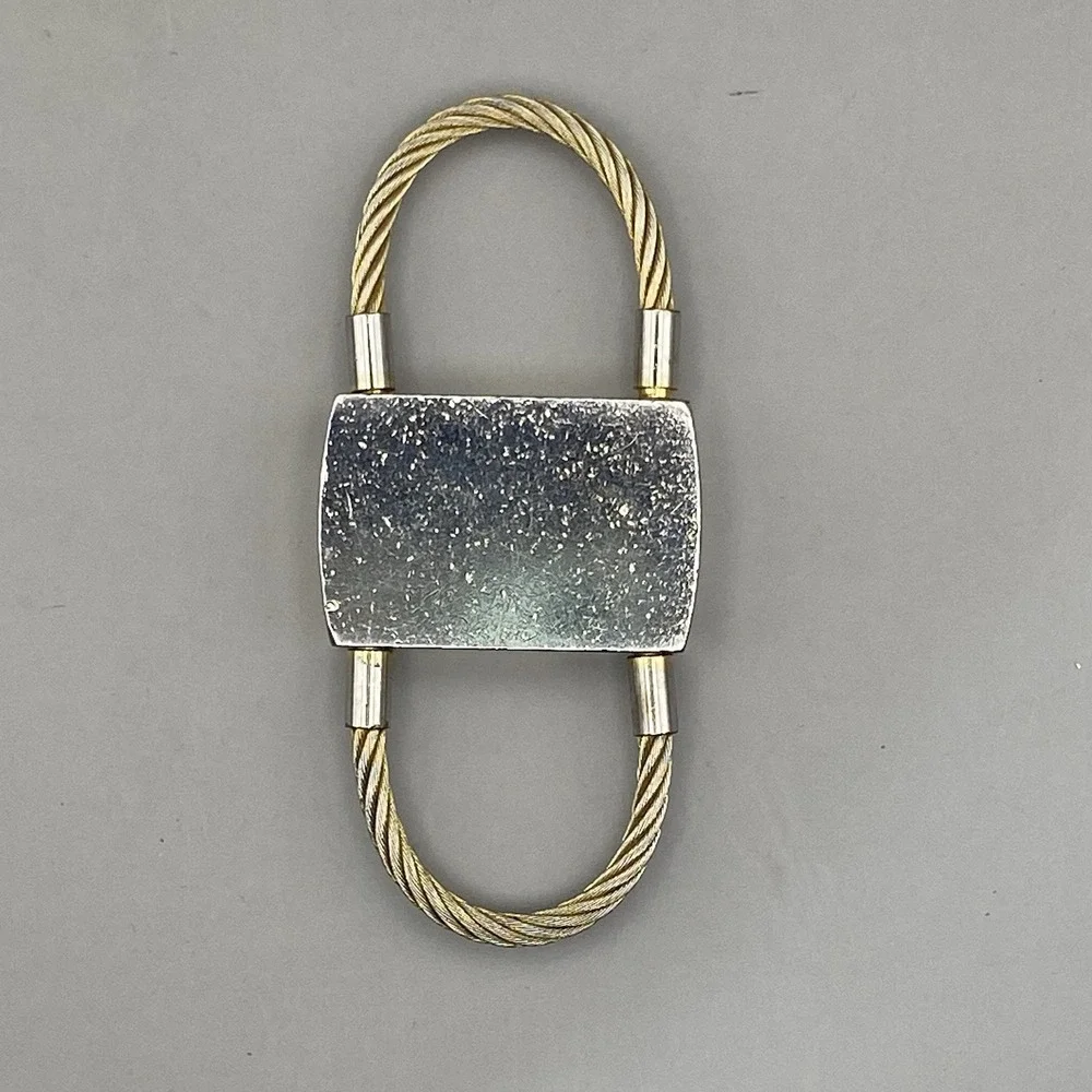 Eagle Tour Keychain Goldtone Dual Loop Keyring Advertising Logo‎ Keytag Fob